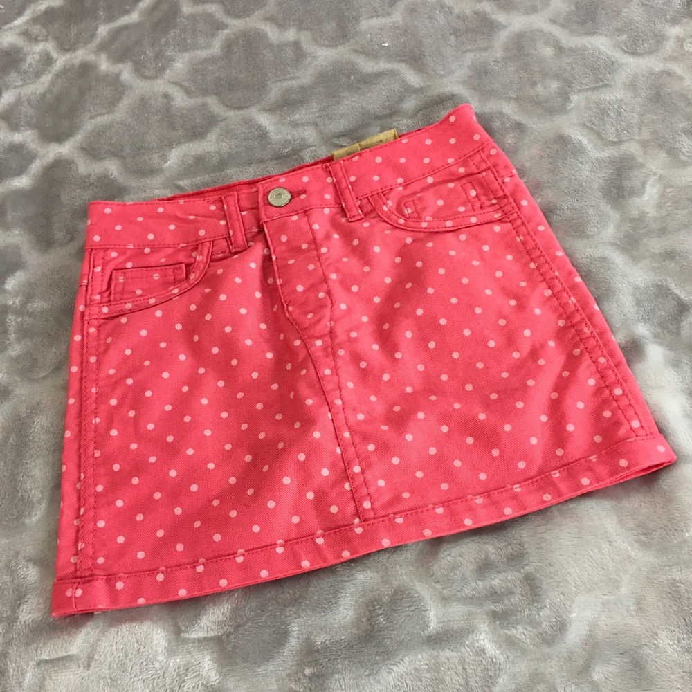 Girls Reversible Pink Polka Dot Skirt NWOT Size 8